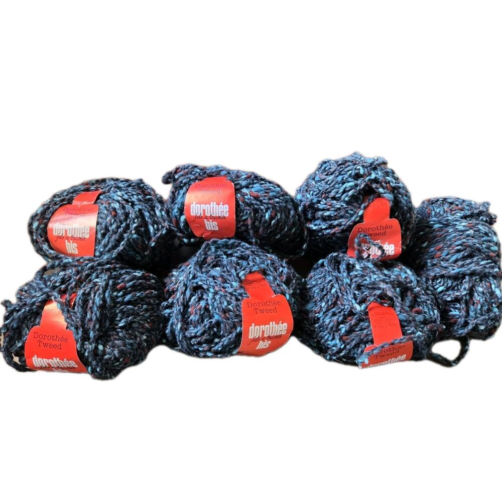 Vintage Dorothee Bis French Wool Tweed Yarn Lot Multicolor Chunky Texture